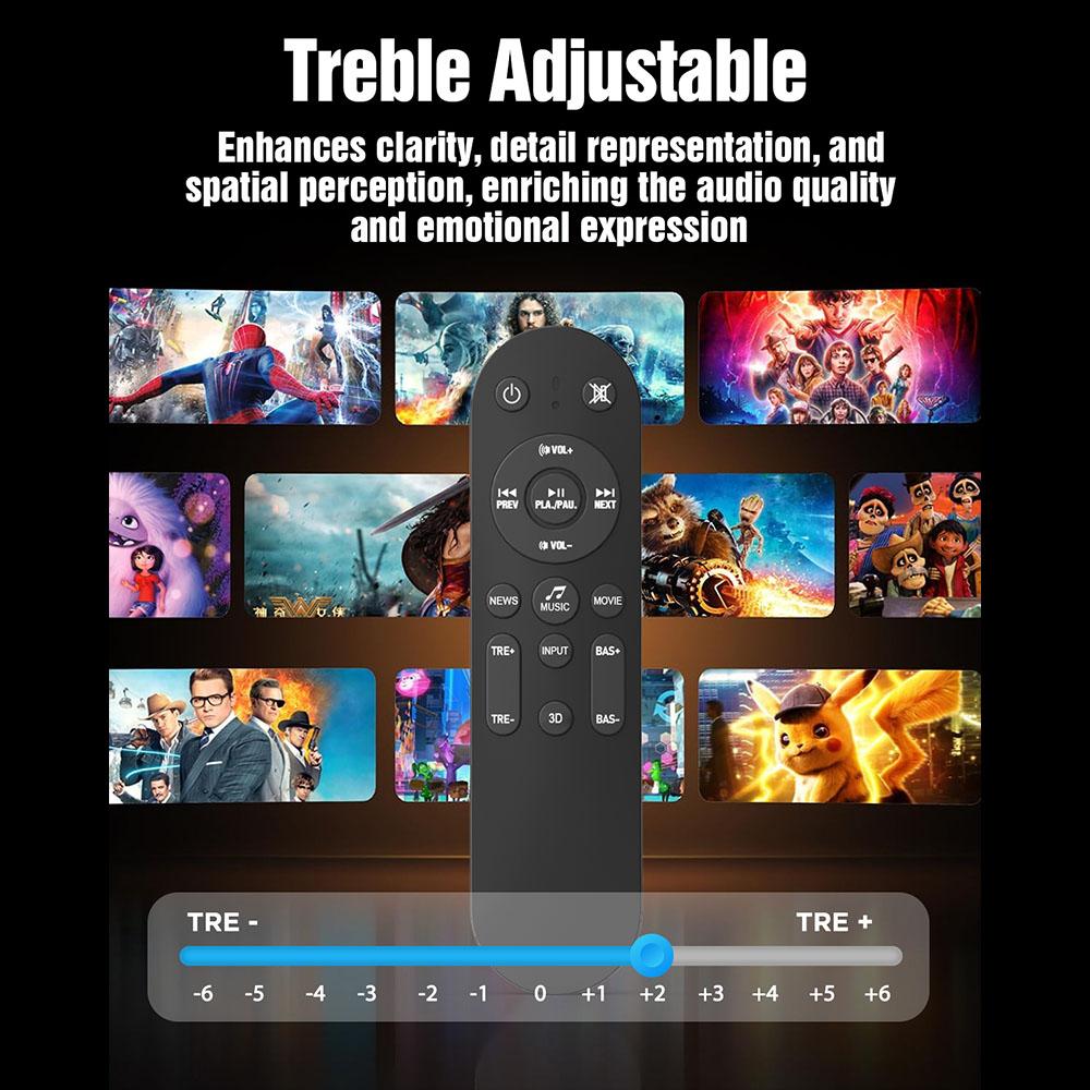 Hiwill A51 5.1 Channel Soundbar Subwoofer Speaker Kit, 380W Peak Power, Adjustable Treble & Bass