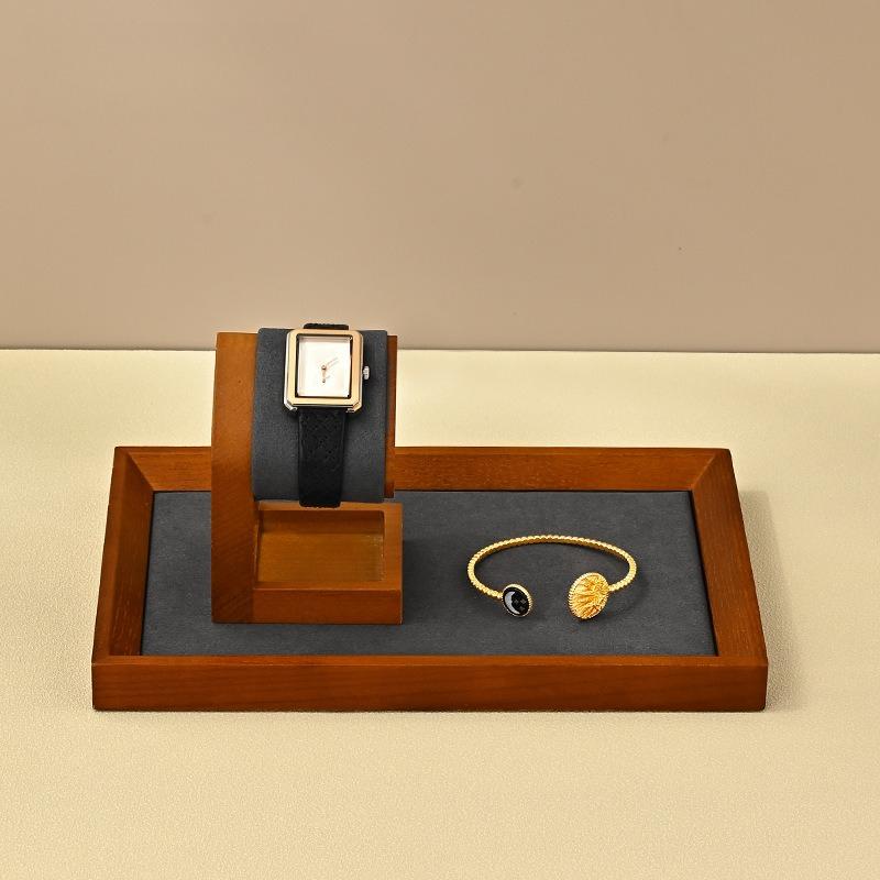 Premium Wooden Watch Display Stand Luxury Wristwatch Showcase for Counter & Window Display