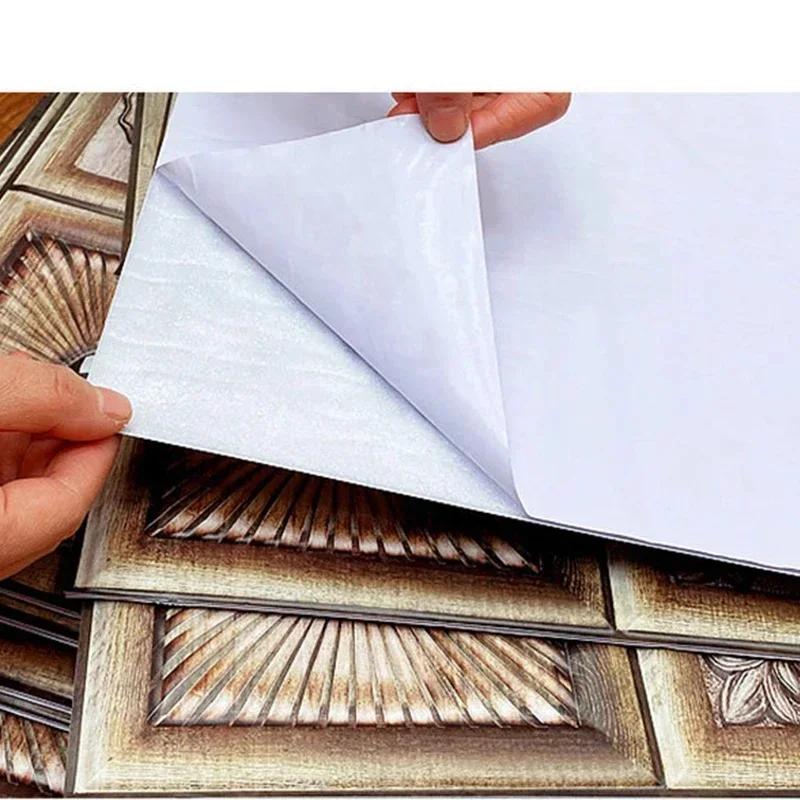 3D PVC Wall Panels Self-Adhesive - Waterproof Foam Brick Stickers for Bathroom Backsplash & DIY Renovation Removable