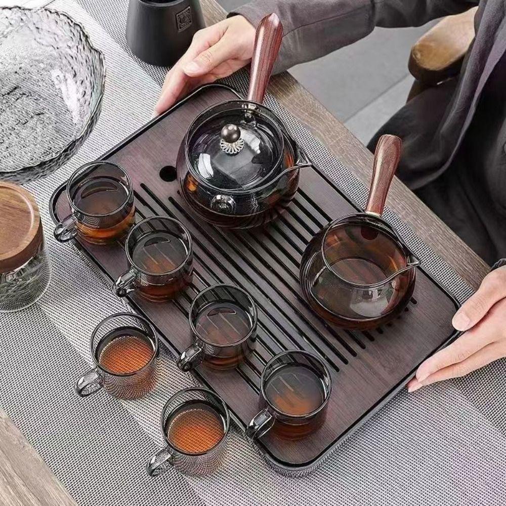 Glass 360 Degree Rotating Teapot Large Brewing Teapot Tea Dispenser Fair Cup Tea Making
