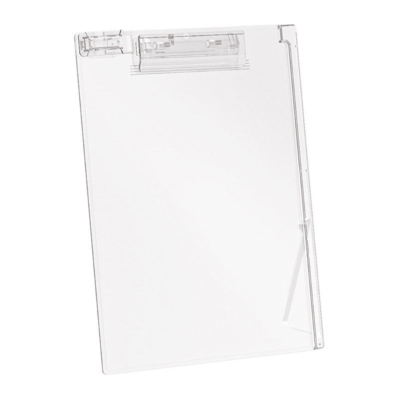 Acrylic Clipboard with Measuring Scale and Pen Clip 12.8x9In Standing Desk Clipboard Conference Writing Board for Office