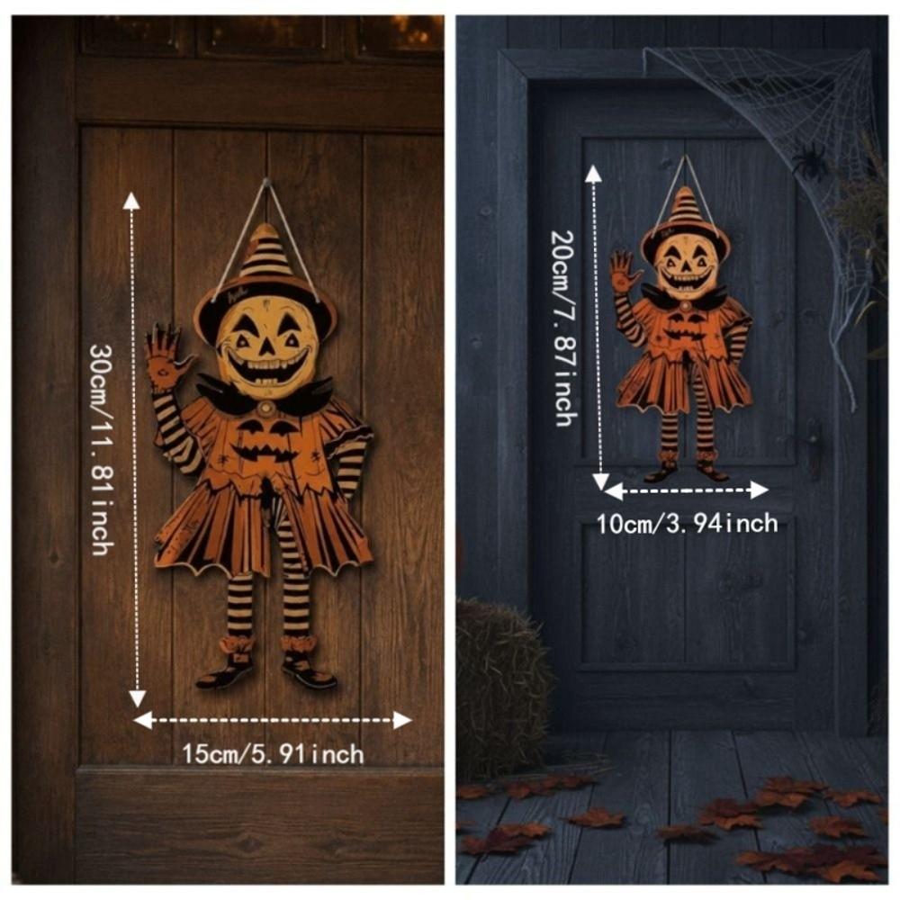 Funny Door Hanging Ornaments 2D Printed Witch's Doorplate Retro Decorative Plate Christmas