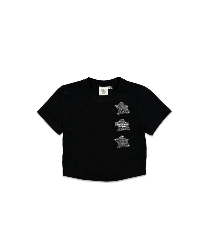 Aejyuttingkeumamaindeu Sparkling Mind Crop Top_Black