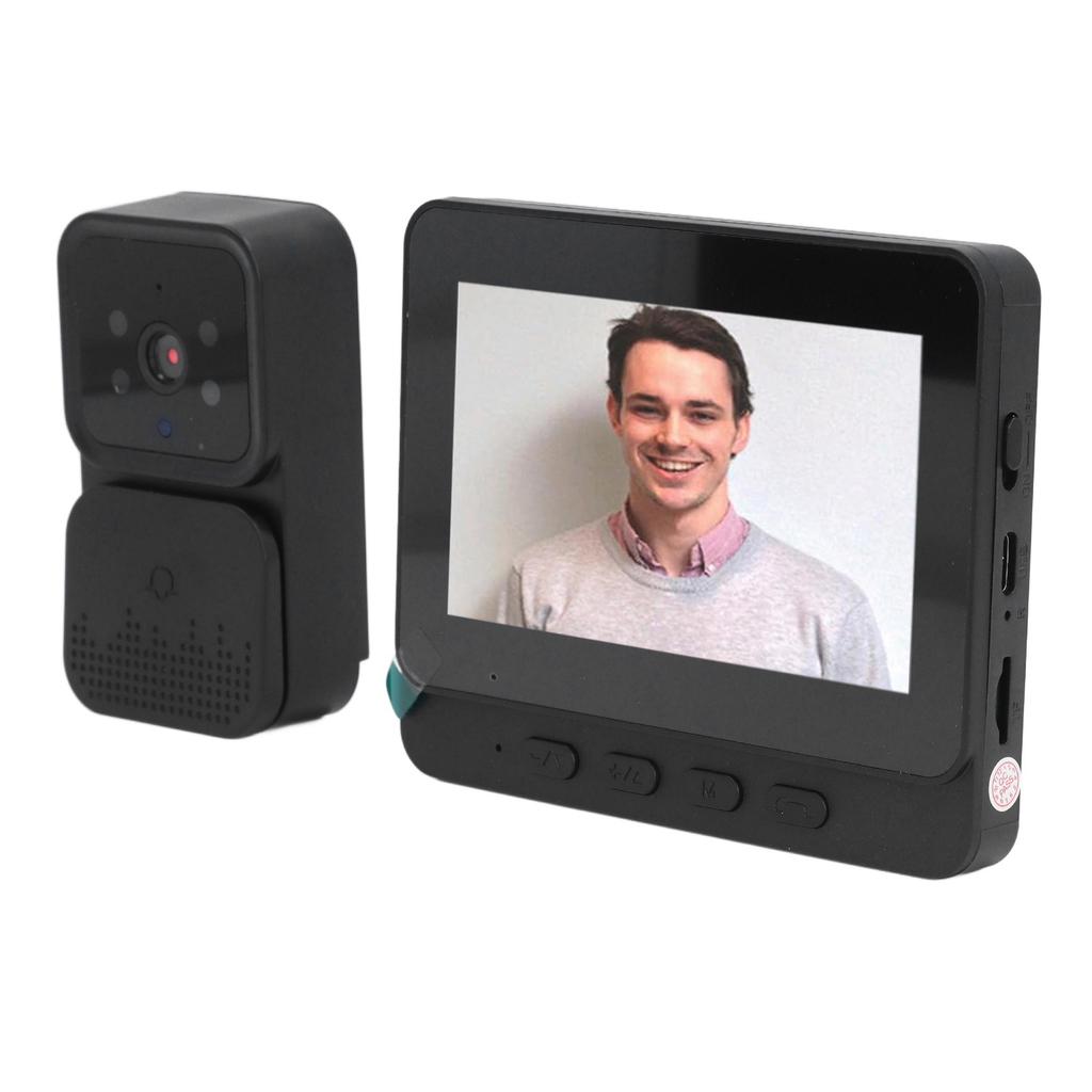 Wireless Video Doorbell 4.3in Stable Connection 2 Way Intercom WiFi Video Doorbell for Home Indoor
