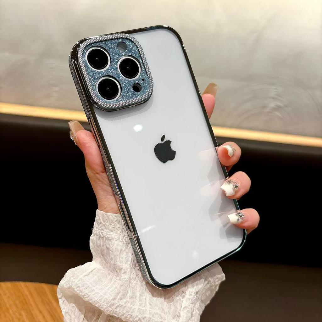 High-Transparency Electroplated Glitter Protective Case for Apple 17 Promax - Drop-Proof and Stylish