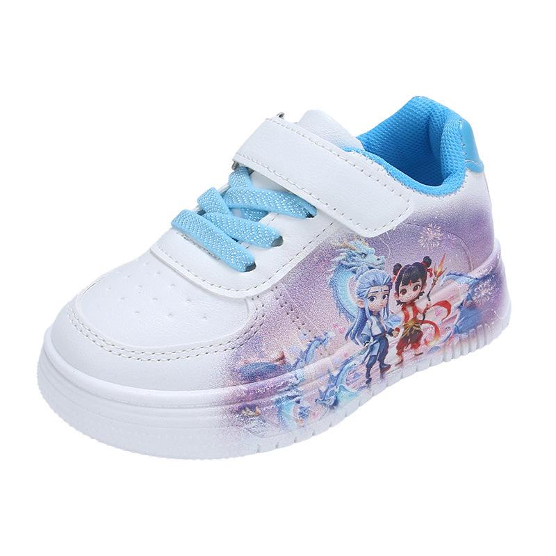 Boys' sneakers cartoon breathable girls' little white shoes 2025 spring and autumn new children's board shoes soft-soled casual shoes tide