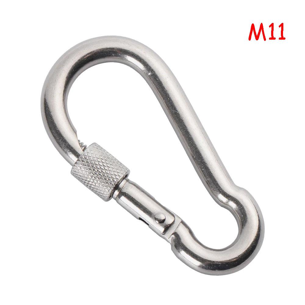 5pcs Stainless Steel Lock Ring M4-M12 Safety Snap Hook Carabiner Spring Snap Quick Link Outdoor Camping Gear Equipment.