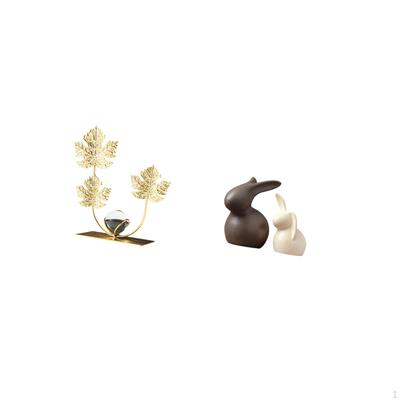 Ceramic Bunny Sculpture Bookshelf Ornament Modern Home Decor Collectibles Statue Birthday