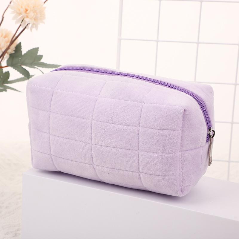 Bolsa de Cosméticos de Terciopelo Organizador de Almacenamiento de Gran Capacidad Bolsa de Maquillaje Portátil para Pinceles de Maquillaje Labiales Productos de Cuidado de la Piel