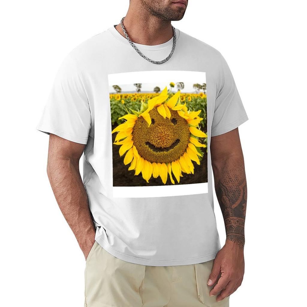 Sunflower Face TShirt Thanksgiving Casual Tee