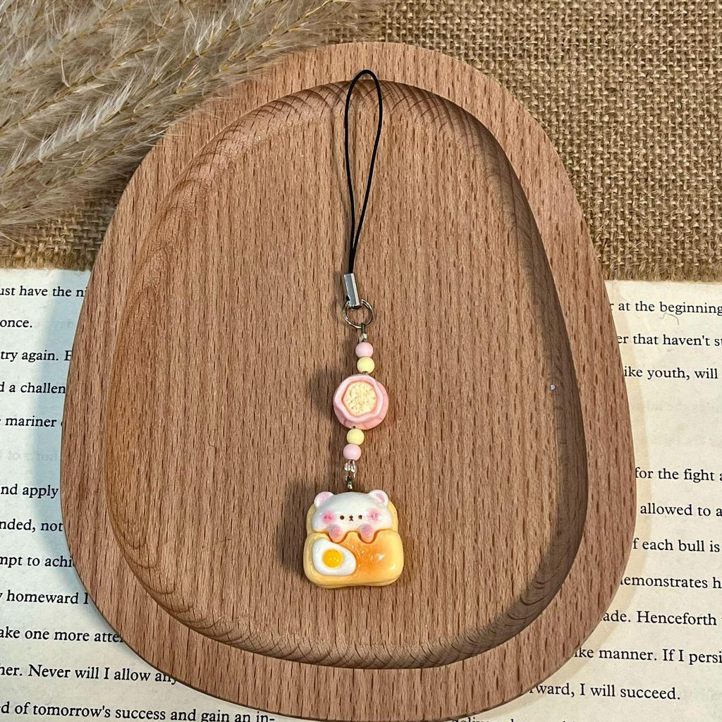 Xiaohongshu Bestseller: Cute Bear Pancake Toy Pendant and Phone Lanyard Keychain