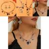 Halloween Skull Jewelry Set With Vampire Rose Pendant And Earrings For Men And Women