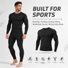 Men's Compression Long Sleeve Shirt Athletic Training Top Quick Dry Breathable High Stretch Base Layer for Running Basketball