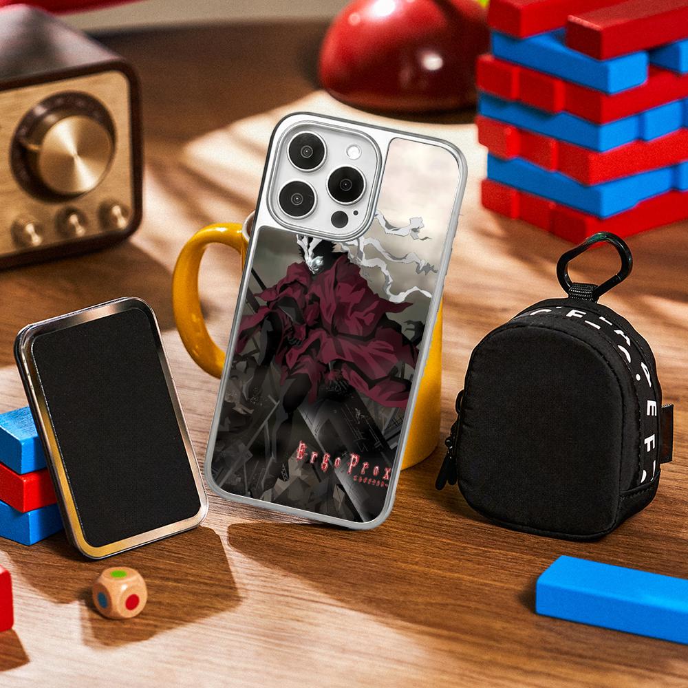 

Чехол для телефона Ergo Proxy Y2K girl japan anime для iPhone 16 15 14 13 12 11 Pro Max из овчины с серебристой окантовкой, защитный iPhone16Plus