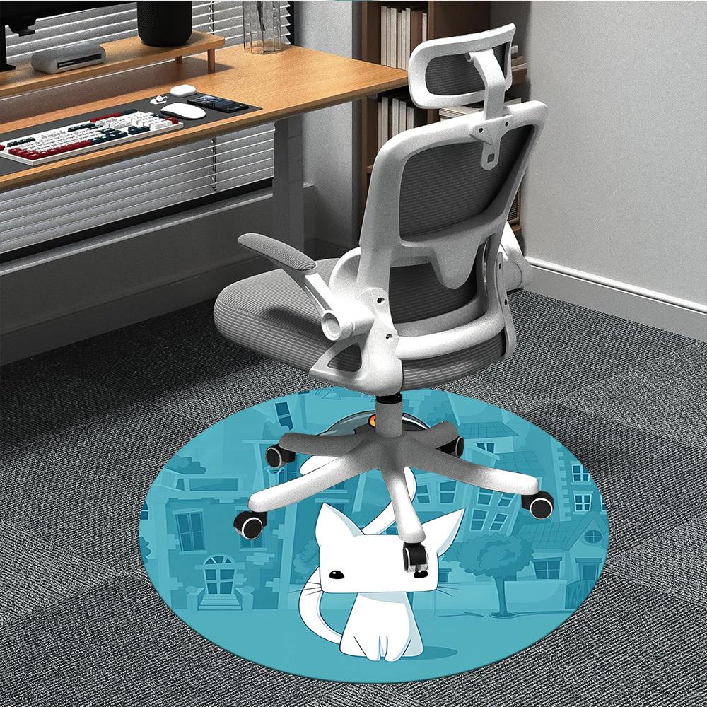

1pc Cat Crow Office Round Area Rug, Indoor Mat Suitable For Office, Under Office Chairs Bedroom Living Room Home Decor, Room Deco172 80cm by 80cm