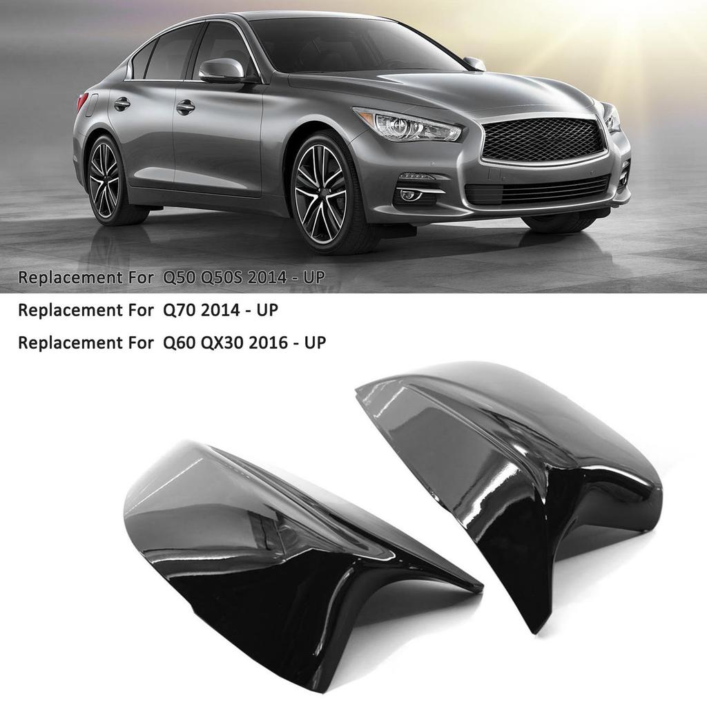 Kryty zpětných zrcátek Náhrada pro Nissan Infiniti Q50 Q50S Q70 2014 UP Q60 QX30 2016 UP, 96374 4GA0H, 96373