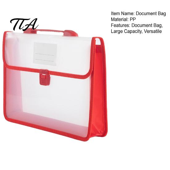 Study Material Storage Document Organizer with Handle And Buckle Closure, Expandable Waterproof File Bag, Clear Plastic Folder 800 Sheets Capacity