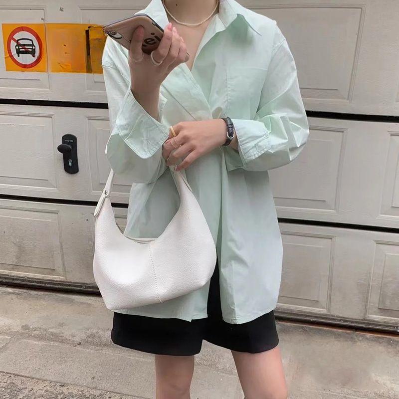 Dumpling-shaped Bags with Lychee Pattern Women Popular Hand-held and Single-shoulder Bags This Year Versatile and Stylish Women's Bags