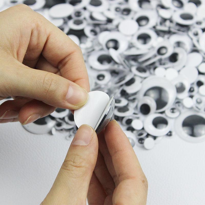 Adhesive Black & White Googly Eyes Assorted for DIY Crafts & Toy Accessories