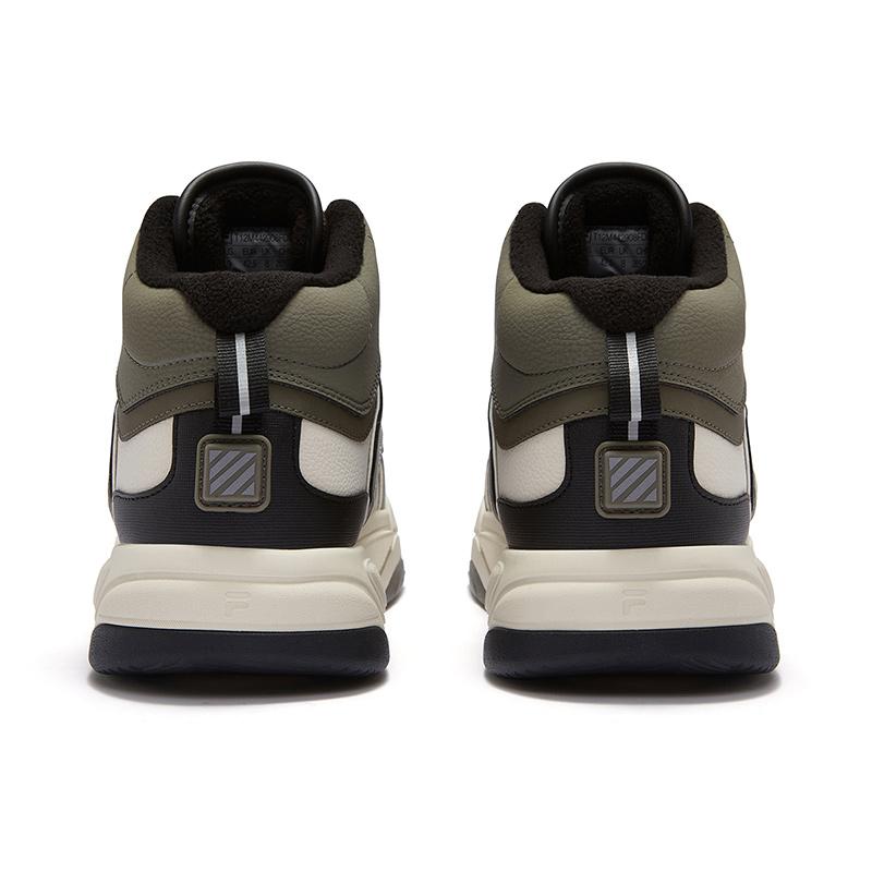FILA Fusion Bank II Mid We Versatile Fleece High-Top Skate Shoes Men sneaker Gray Green T12M442908FDB