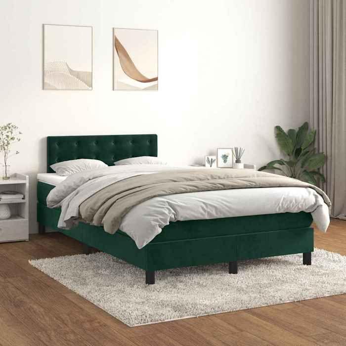 Maison Exclusive - Sommier à lattes de lit avec matelas vert foncé 120x190 cm
