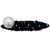 Fashion Black and White Polka Dot Hair Clip Y2K Pearl Fabric Oval Side Clip Bangs Clip Hair Accessories
