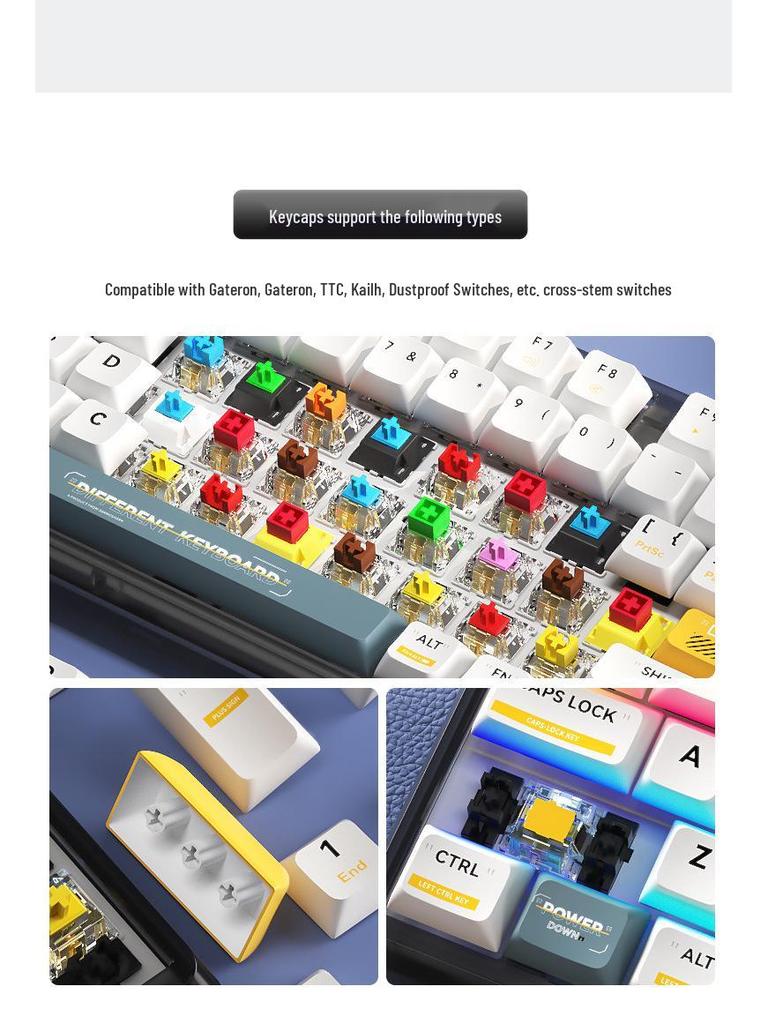 PBT Horizon Doppelwand Milchreis Gelee Tastenkappen - Transluzentes Mechanisches Tastatur Set
