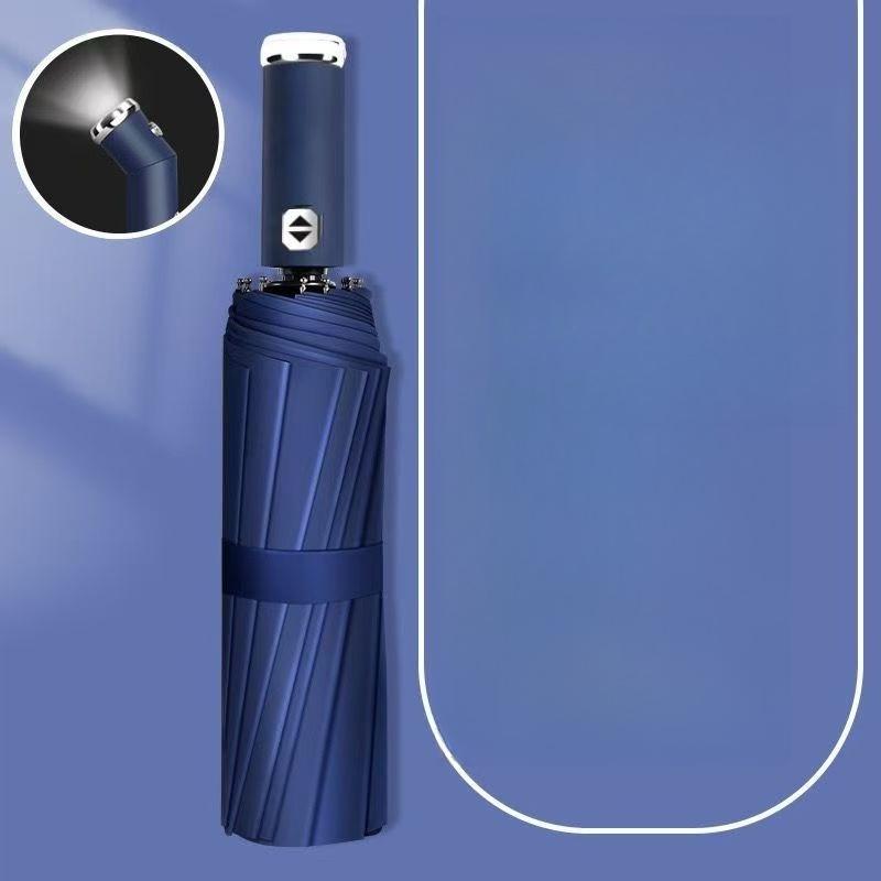 New LEDFlashlight Automatic Umbrella Dual-purpose Multi-functional Night High-intensity Windproof and Sun-proof Folding Umbrella