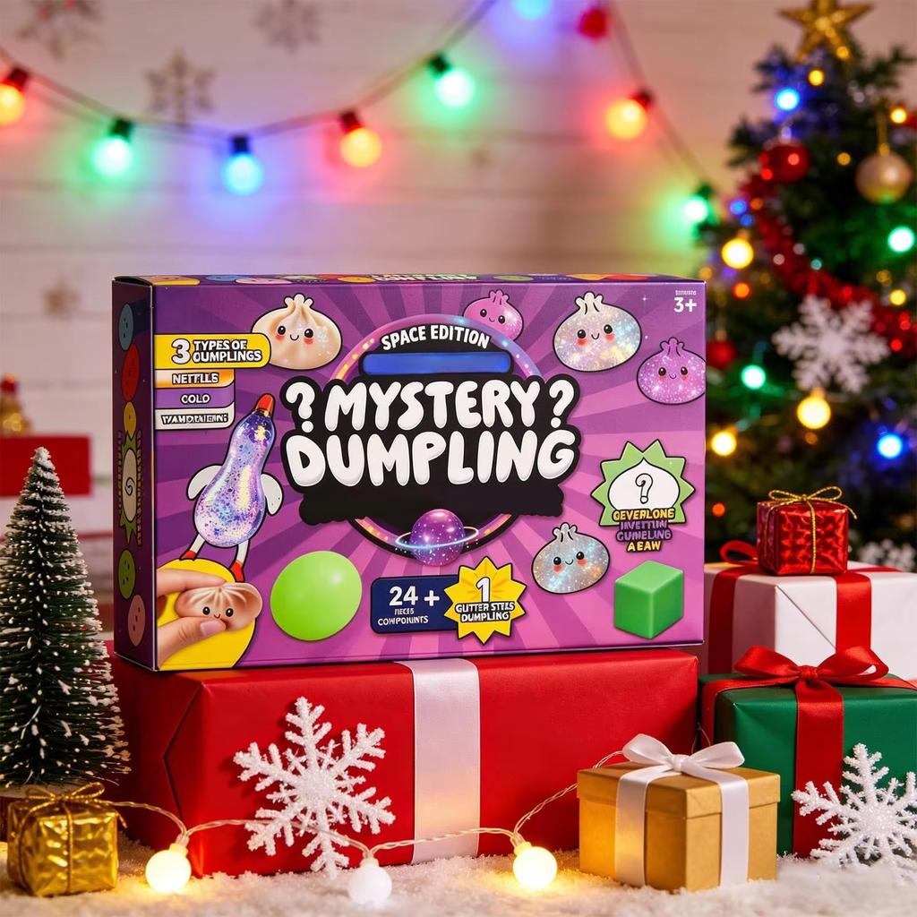 Kawaii Ravioli Giocattoli Morbidi Calendario dell'Avvento Ravioli a Lenta Risalita Sollievo dallo Stress Set Sensoriale Scatola a Sorpresa Decorazione da Scrivania Regali di Natale