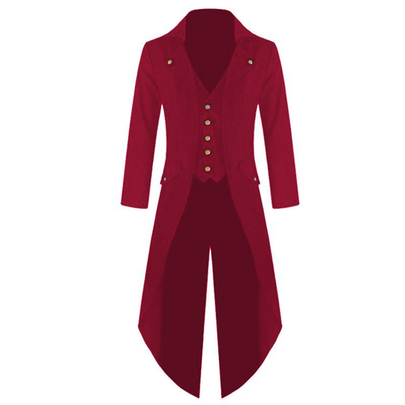 2023 Men's Steampunk Gothic Overcoat Trench Jacket Retro Formal BC7928