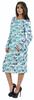 Bimba Printed Long Bodycon Dress With Pockets For Women Full Sleeves Dress Midi