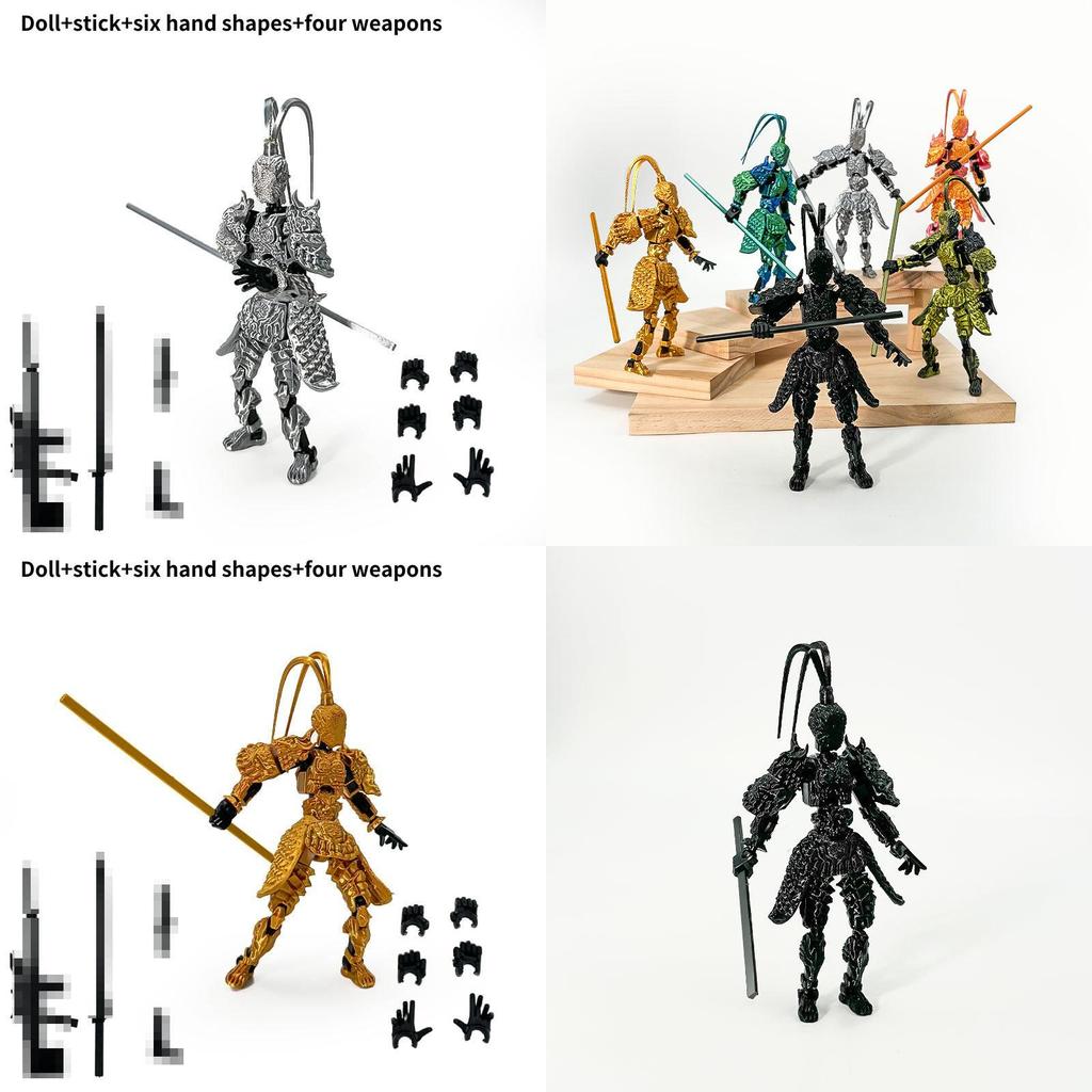 Hochwertige Schwarze Mythologie Wukong Gelenkige Actionfigur Sammlerspielzeug Set