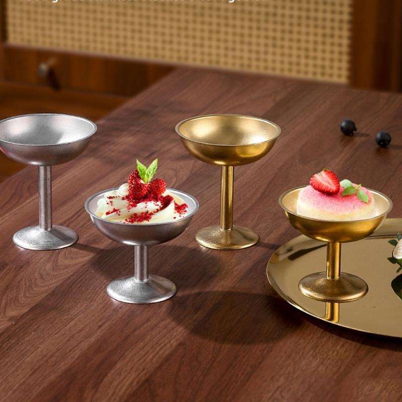 Rustproof 304 Nonrust Steel Puddings Cups Elegant High Footed Serving Dishes For Parties Weddings And Home Use