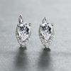 New drop-shaped emerald zircon plated champagne gold ear buckle wedding earrings women's jewelry