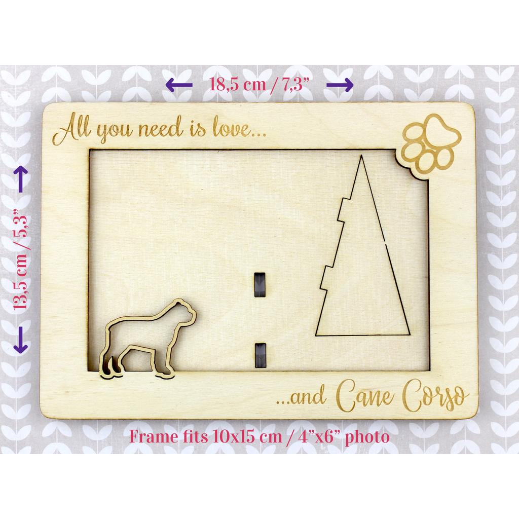 Cane Corso, Italian Cane Corso - Photo Frame, Engraved Wooden Frame, a Lovely Gadget for the Dog Lover by Art-Dog