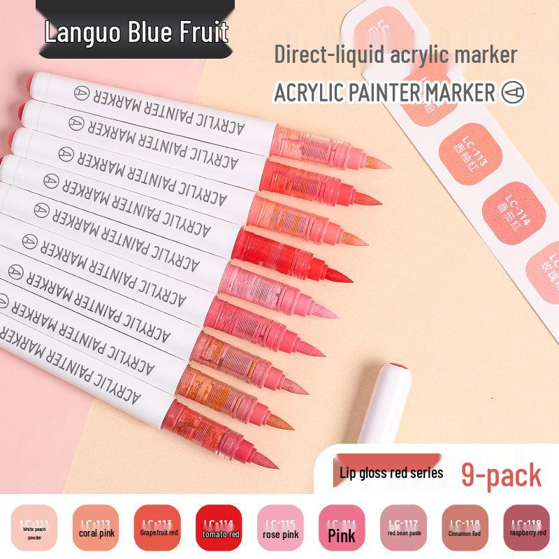 Blue Fruit Direct Liquid Acrylic Marker Pen for Kids - Large Capacity Soft Tip for Watercolor Painting
