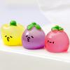 4Pcs Mini Resin Vegetable Figurines Cute Car Dashboard Decor, Adhesive Mounted Resin Car Interior Decorations for Women, Mini Dashboard Ornaments
