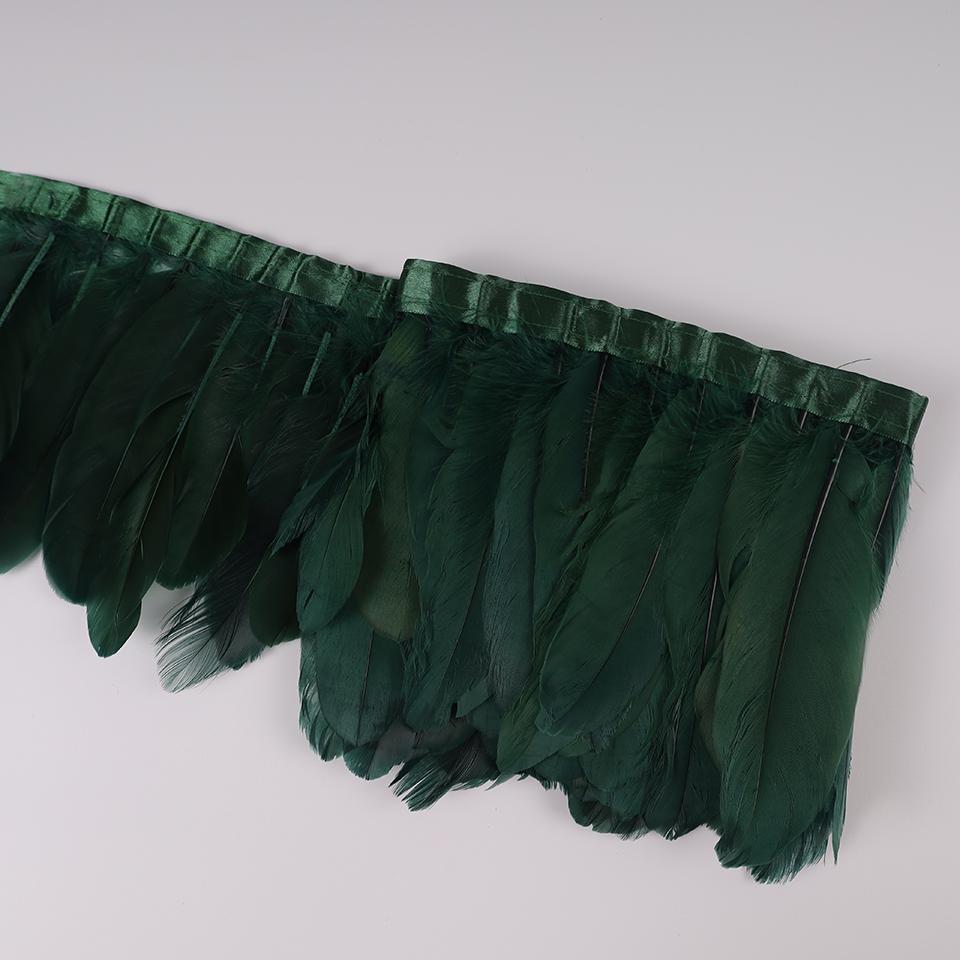 Bordures en Plumes d'Oie Ruban Franges 2 Yards/pièce Couture Artisanat Plume dans Robe Jupe Décoration Murale pour Vêtements de Fête