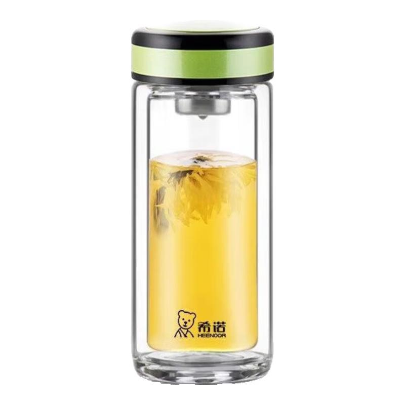 Xinuo Double-Layer Glass Travel Tea Cup