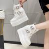 Fashion Women High Platform Ankle Boots Autumn Gothic Style Leather Shoes Buckle Punk Motorcycle Boots Round Toe Chunky Sneakers