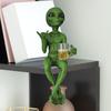 Green Alien Statue Beer Drinking Alien Sculpture Home Decor Ornaments Resin Novelty Collectibles Funny Desktop Decoration