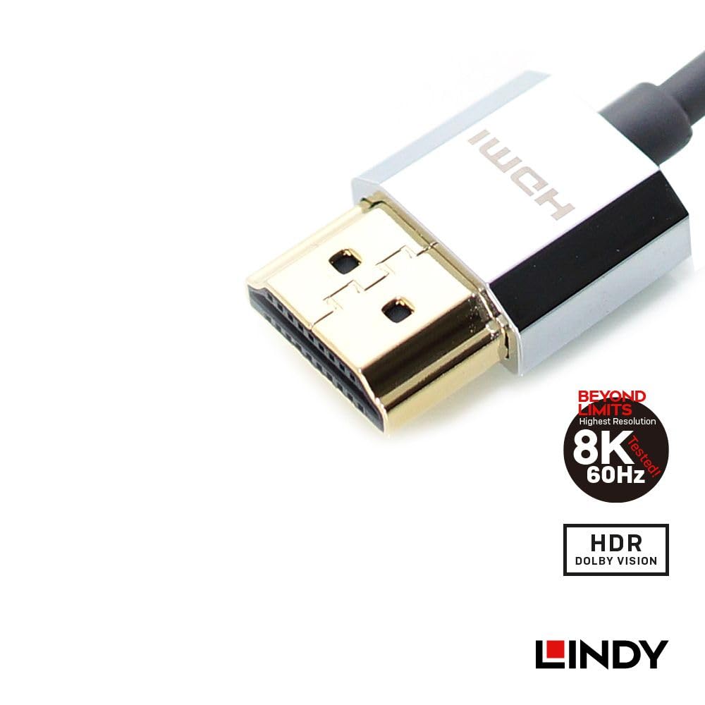 LINDY CROMO LINE HDMI 4K kabel 0,3 m 2.0 Typ-A Ultra tenký (Číslo modelu 41669)