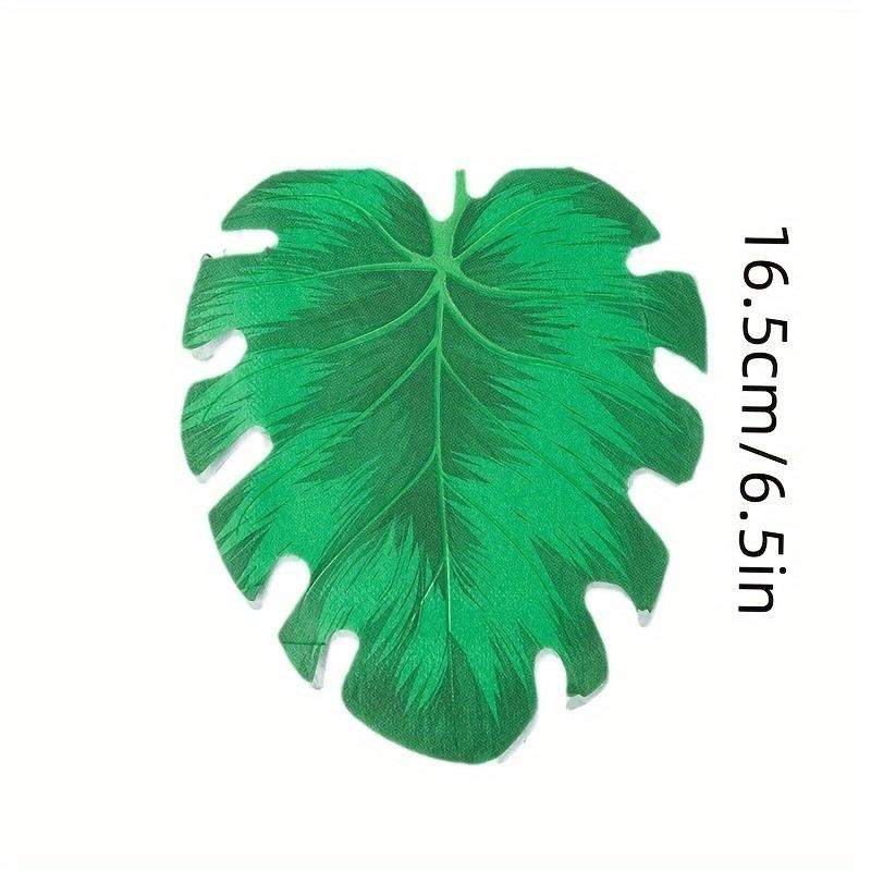 20pcs Tropical Leaf Print Napkins, Table Decor for Christmas Parties, Hawaiian Themed Events, and Dining Table Settings