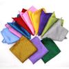 Luxury Men's Handkerchief Plaid Solid Color Hankies Polyester Hanky Business Pocket Square Chest Towel 21*21CM
