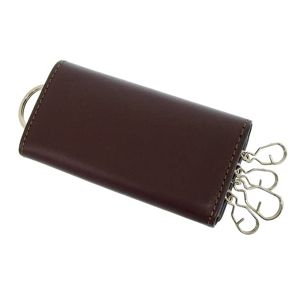 Paul Smith Men's Key Case with 4 Key Rings, Multi-Stripe Leather, PSC482 (CHOCOBrown) [Used]
