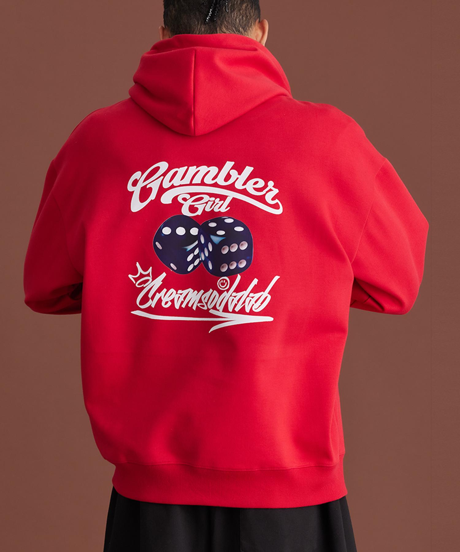 Cream Soda Lab Gambler Girl Blue Dice Red White Hoodie M