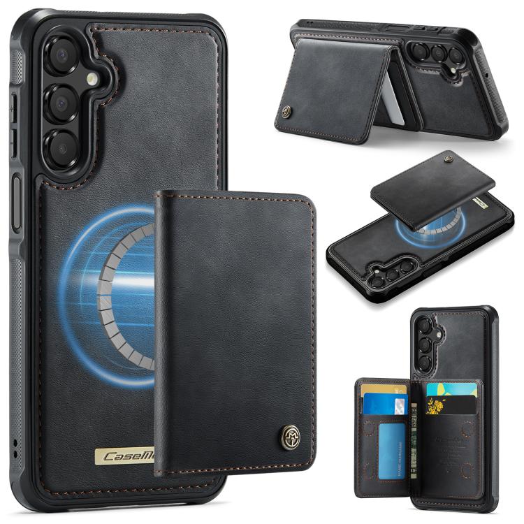 CaseMe Me80 Magnetic RFID Wallet Phone Case For Samsung Galaxy S24 FE 5G, Detachable Multi Card Slot Kickstand Anti-Theft Cover