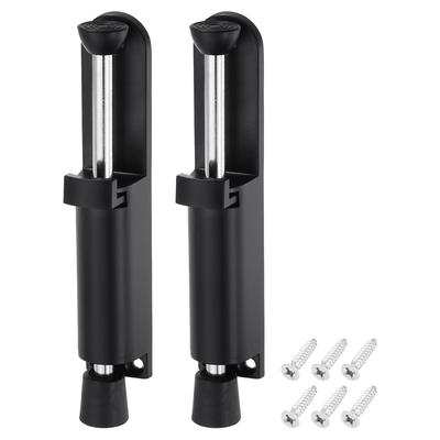 Uxcell 2-Pack Kickdown Door Stop, Spring-Loaded Telescopic Door Stop, Adjustable Door Lock Holder for Ground Distance, 45mm/1.77 Inch, Black