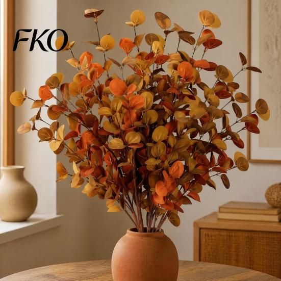Autumn Eucalyptus Vase Fillers Fall Stems, Artificial Leaves, Fake Greenery Branches, Rustic Table Centerpiece Flowers for Wedding Farmhouse