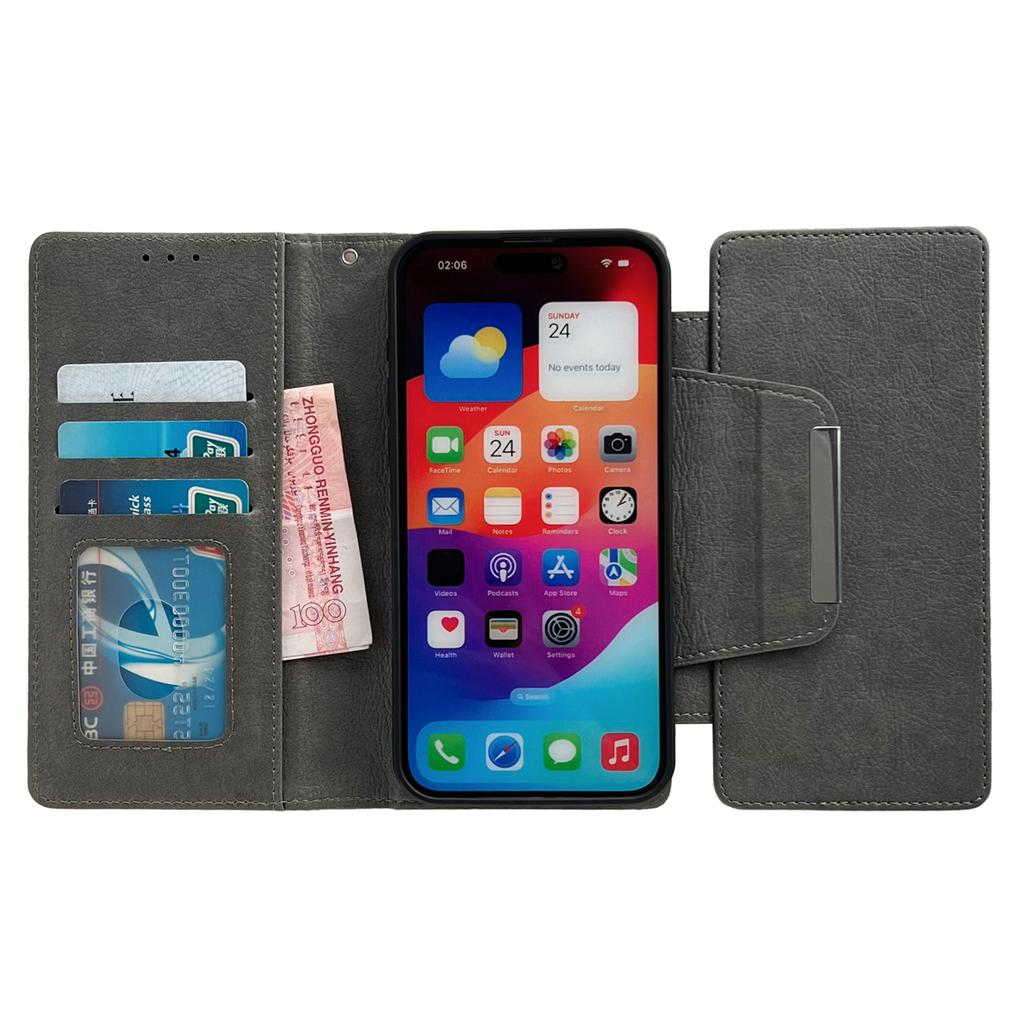 For iPhone 16 Pro Case Detachable 2-in-1 Magnetic Closure PU Leather Wallet Phone Case